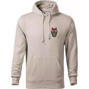 Pánská mikina Folklor na prsu sova - Mikina pánská Cape s kapucí - 5XL ( Ledově šedá )