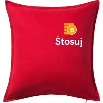 Polštář Štosuj - Logo jen na prsu - Polštář 50x50 - 50x50 - Pouze potah ( Červená )