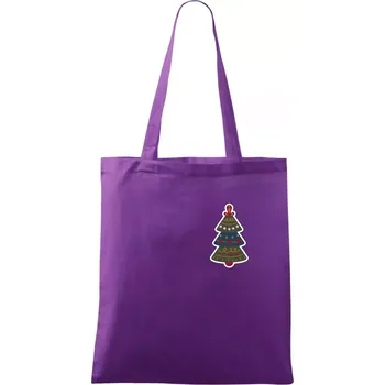 Folklor na prsu vánoční stromek - Taška bavlněná - 42 x 38 cm ( Fialová )