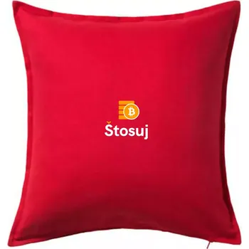 Polštář Stosuj - logo čtvercové - Polštář 50x50 - 50x50 - Pouze potah ( Červená )