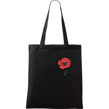 Vlčí mák kreslený na prsu - Taška bavlněná - 42 x 38 cm ( Černá )