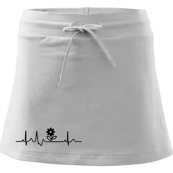 Dámská sukně EKG zahrada - kytka - Sportovní sukně - two in one - M ( Bílá )