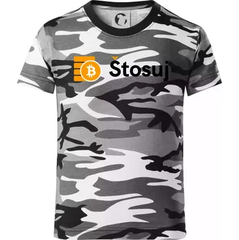 Chlapecké tričko Štosuj - Logo na prsou - Dětské maskáčové triko - 104-110cm / 3-4 roky ( Šedý maskáč )