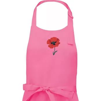 Kuchyňská zástěra Vlčí mák kreslený velký - Dámská zástěra na vaření - Univerzální velikost ( Růžová )