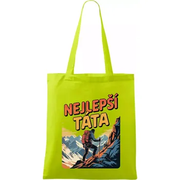 Nejlepší táta - horolezec - Taška bavlněná - 42 x 38 cm ( Limetková )