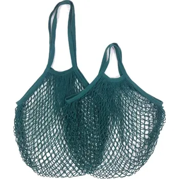 Nákupní taška Nákupní síťová taška z bavlny | ekologická taška, nákupní taška - Tmavě zelená 15 , D-25x35x38cm