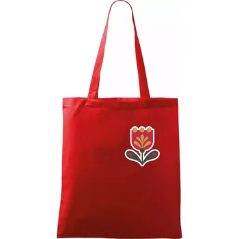 Nákupní taška Folklor na prsu tulipán - Taška bavlněná - 42 x 38 cm ( Červená )