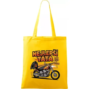 Nákupní taška Nejlepší táta - motorka - chopper - Taška bavlněná - 42 x 38 cm ( Žlutá )