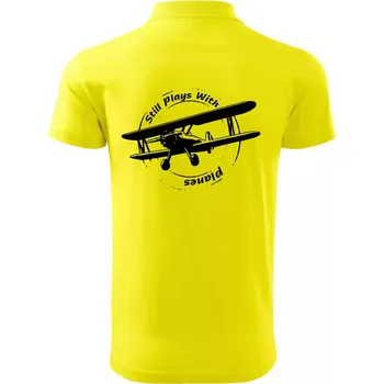 Pánská košile Still Plays With Planes - Polokošile pánská Pique Polo 203 - L ( Citrónová )