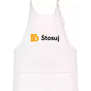 Kuchyňská zástěra Štosuj - Logo na prsou - Dětská zástěra na vaření - Univerzální velikost ( Bílá )