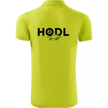 Pánská košile Hodl, nápis a býk - Polokošile Victory sportovní (dresovina) - M ( Limetková )