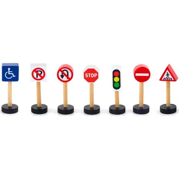 Dřevěná hračka BABU - Dopravní značky - set