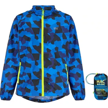 MAC IN SAC Mac In A Sac Origin Packable Waterproof Jacket, Blue Camo Velikost: M