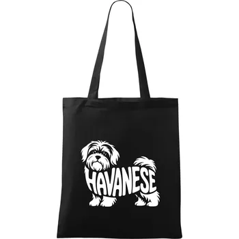 Havanese nápis v těle - Taška bavlněná - 42 x 38 cm ( Černá )