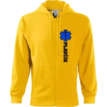 Pánská mikina Hvězda života - Plavčík - Mikina s kapucí na zip trendy zipper - 2XL ( Žlutá )