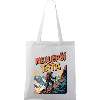 Nákupní taška Nejlepší táta - horolezec - Taška bavlněná - 42 x 38 cm ( Bílá )