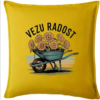 Polštář Vezu radost - kolečko - Polštář 50x50 - 50x50 - Pouze potah ( Žlutá )
