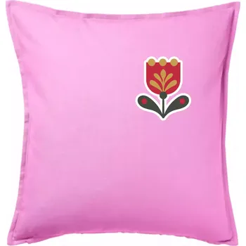 Polštář Folklor na prsu tulipán - Polštář 50x50 - 50x50 - Pouze potah ( Růžová )
