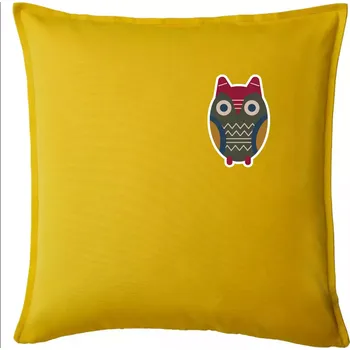Polštář Folklor na prsu sova - Polštář 50x50 - 50x50 - Pouze potah ( Žlutá )