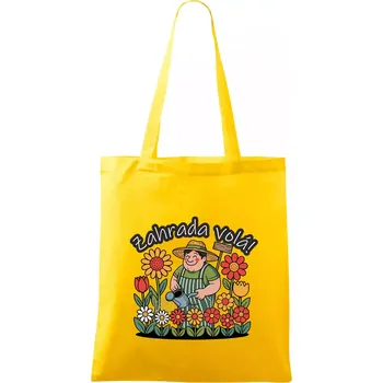 Zahrada volá - zahradník a slunečnice - Taška bavlněná - 42 x 38 cm ( Žlutá )