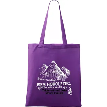 Jsem horolezec, proto lezu čím dál výš - Taška bavlněná - 42 x 38 cm ( Fialová )