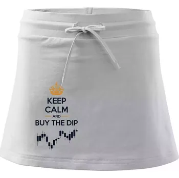 Dámská sukně Keep Calm and Buy the Dip - koruna a graf - Sportovní sukně - two in one - S ( Bílá )