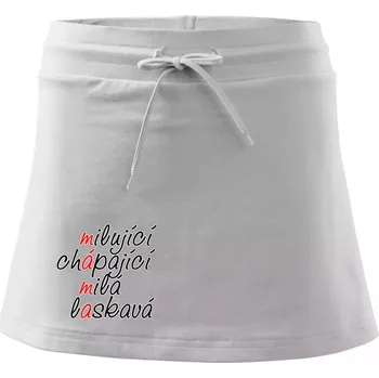Dámská sukně Milující chápající milá laskavá - Sportovní sukně - two in one - S ( Bílá )