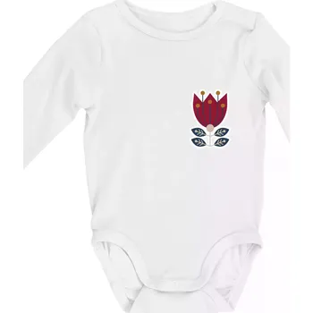 Kojenecký body Folklor na prsu květina čtyřlistá - Body kojenecké s dlouhým rukávem - Dlouhý r. do 3 měs ( Bílá )