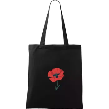 Nákupní taška Vlčí mák kreslený velký - Taška bavlněná - 42 x 38 cm ( Černá )