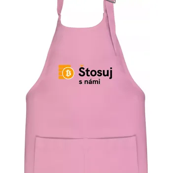 Kuchyňská zástěra Štosuj s námi - logo velké - Dětská zástěra na vaření - Univerzální velikost ( Růžová )