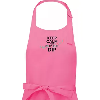 Kuchyňská zástěra Zeleno červený graf Keep Calm and Buy the Dip - Pánská zástěra na vaření - Univerzální velikost ( Růžová )
