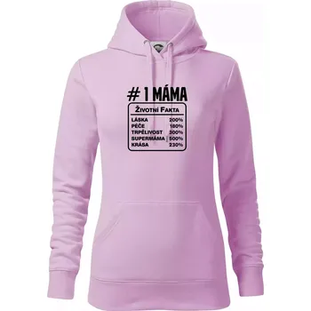 Dámská mikina Životní fakta - máma - Mikina dámská Cape s kapucí - XS ( Orchid )