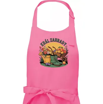 Kuchyňská zástěra Král zahrady - boty - Pánská zástěra na vaření - Univerzální velikost ( Růžová )
