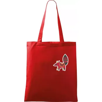Nákupní taška Folklor na prsu liška - Taška bavlněná - 42 x 38 cm ( Červená )