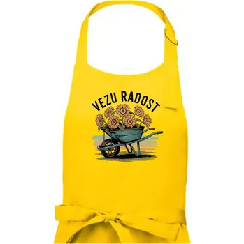 Kuchyňská zástěra Vezu radost - kolečko - Dámská zástěra na vaření - Univerzální velikost ( Žlutá )