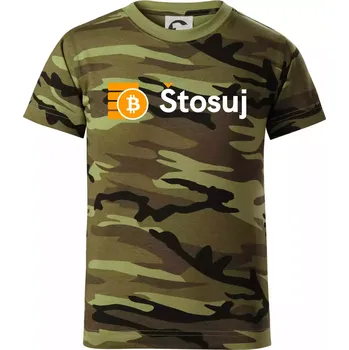 Štosuj - Logo na prsou - Dětské maskáčové triko - 122 cm/6 let ( Zelený maskáč )