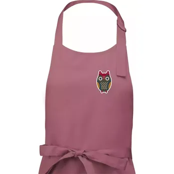 Kuchyňská zástěra Folklor na prsu sova - Dámská zástěra na vaření - Univerzální velikost ( Starorůžová )