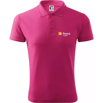 Pánská košile Štosuj s námi - logo na prsu - Polokošile pánská Pique Polo 203 - 4XL ( Purpurová )