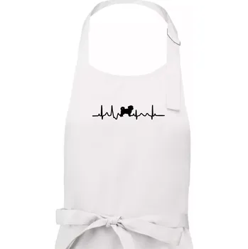 Kuchyňská zástěra Havanský psík ekg - Dámská zástěra na vaření - Univerzální velikost ( Bílá )