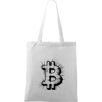 Bitcoin kresba tužku - Taška bavlněná - 42 x 38 cm ( Bílá )
