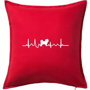 Polštář Havanský psík ekg - Polštář 50x50 - 50x50 - Pouze potah ( Červená )