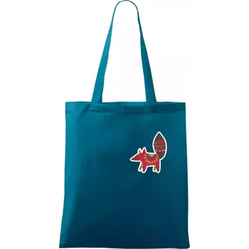 Folklor na prsu liška - Taška bavlněná - 42 x 38 cm ( Petrolejová )