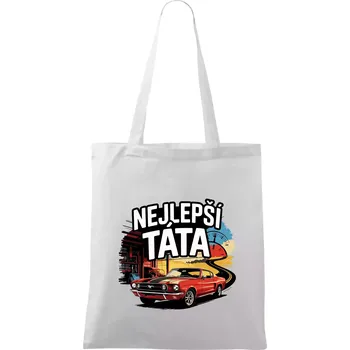 Nejlepší táta - americké auto - Taška bavlněná - 42 x 38 cm ( Bílá )