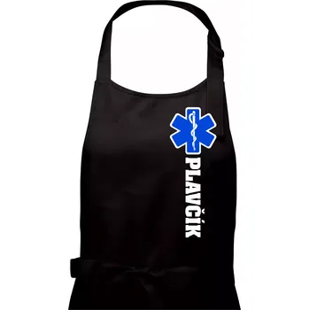 Kuchyňská zástěra Hvězda života - Plavčík - Pánská zástěra na vaření - Univerzální velikost ( Černá )