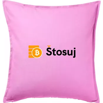 Polštář Štosuj - Logo na prsou - Polštář 50x50 - 50x50 - Pouze potah ( Růžová )