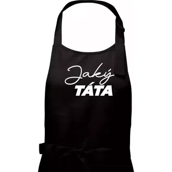 Kuchyňská zástěra Jaký táta - taková dcera psací - Pánská zástěra na vaření - Univerzální velikost ( Černá )