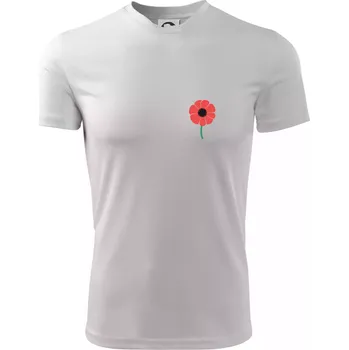 Chlapecké tričko Vlčí mák ikonka na prsu - Dětské triko sportovní (dresovina) - 134 cm/8 let ( Bílá )