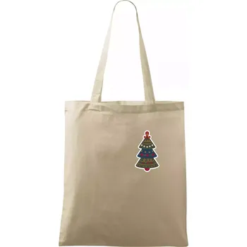 Nákupní taška Folklor na prsu vánoční stromek - Taška bavlněná - 42 x 38 cm ( Naturální )