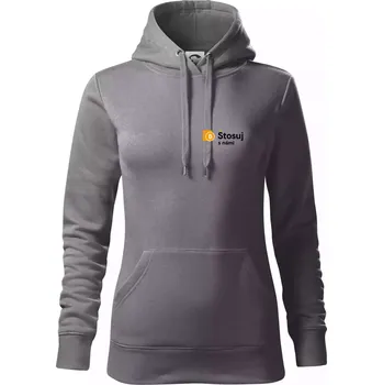 Dámská mikina Štosuj s námi - logo na prsu - Mikina dámská Cape s kapucí - XS ( Ocelově šedá )