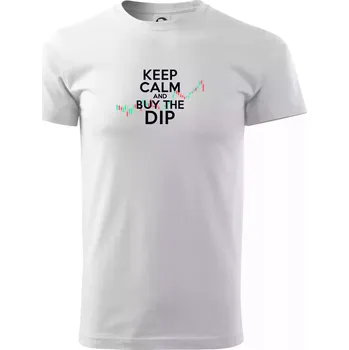 Zeleno červený graf Keep Calm and Buy the Dip - Triko extra velké (5-8XL) - 7XL ( Bílá )